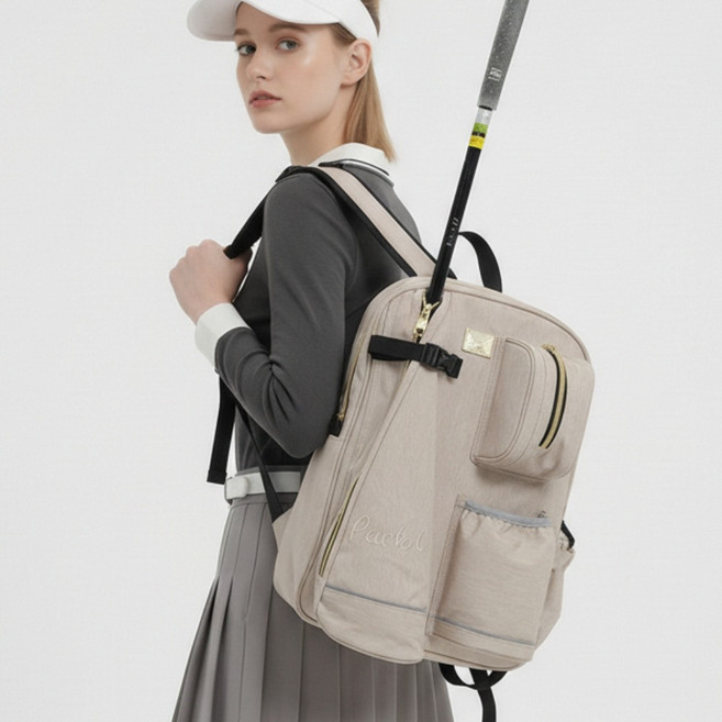 다운타운 프리미엄 파크골프 백팩 파크골프채 가방 배낭, Beige_PGB02