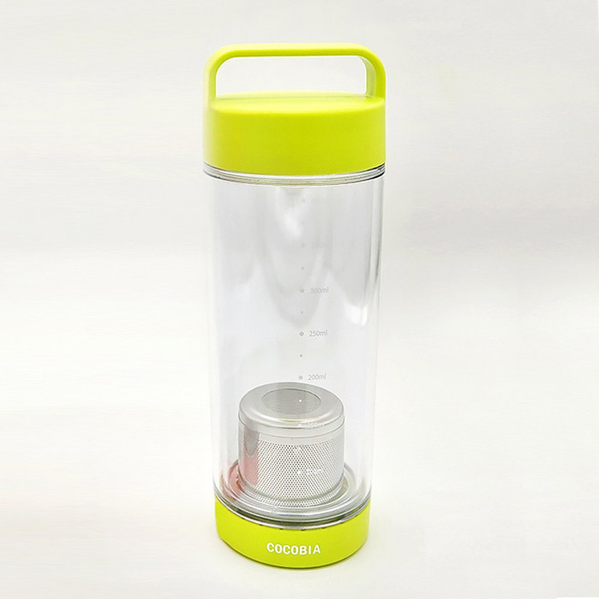 스마트 에코 티 텀블러 480ml 그린 이중진공 휴대용 보틀 스텐필터 포함, 단품, 1개