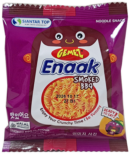게메즈 에낙 스모크 바베큐맛 14gx30개 라면과자 수입과자 아이들 간식 술안주, 14g, 120개