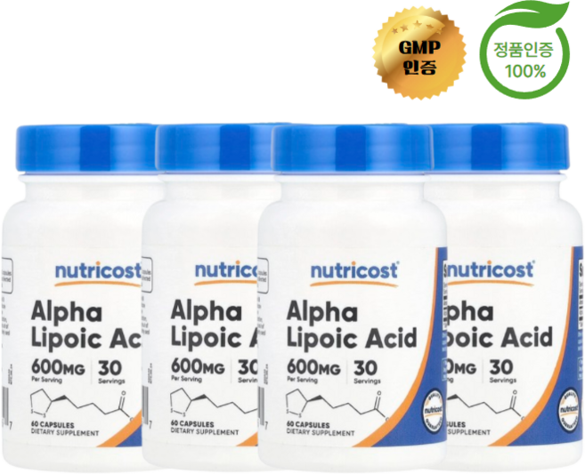 2+2 뉴트리코스트 알파리포산 600mg 60정, 4개