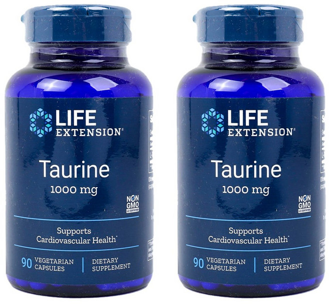 LIFE EXTENSION 牛磺酸素食膠囊 1000mg, 90顆, 2罐
