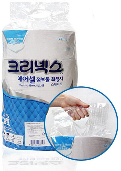 크리넥스 물에녹는 점보롤화장지 270m4롤X2팩45339, 크리넥스 점보롤 화장지 270m 4롤x2팩, 4개입