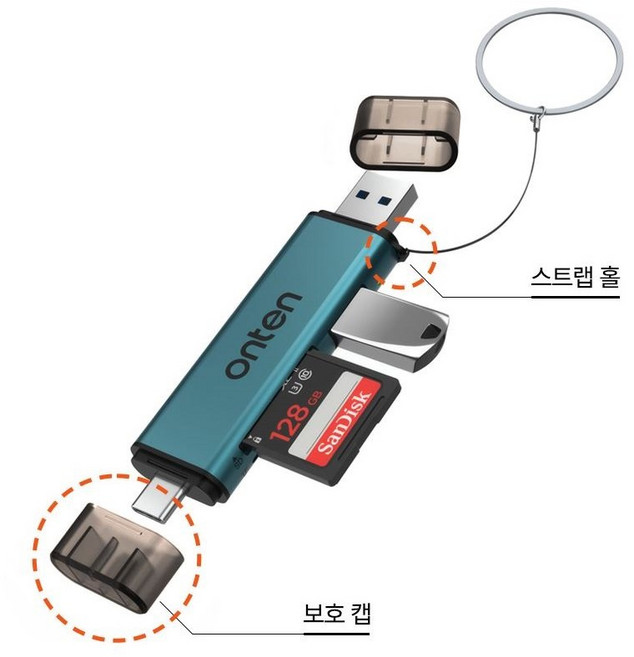 멀티 C타입 USB3.0 카드리더기 USB허브 마이크로SD TF메모리 OTG젠더 스마트폰 휴대폰 노트북 블랙박스
