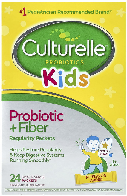Culturelle 어린이용 프로바이오틱 + 식이섬유 레귤래리티 만 1세 이상 1회 제공량 24팩 각 4.8g(0.17oz), 1개