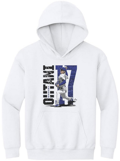 500 레벨 오타니 쇼헤이 유스 후드티 스웨트셔츠 - 오타니 쇼헤이 로스 에이지레스 D 스타디움, White, Large