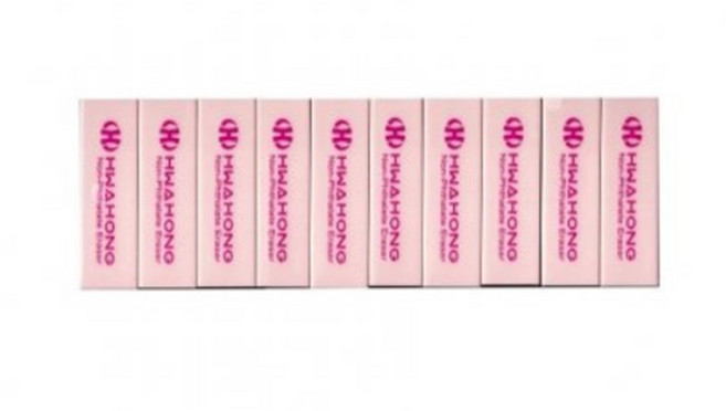 화홍 분홍지우개 10개입 1개, 1세트