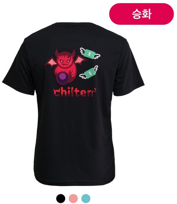 710 칠텐 마귀 티셔츠 (프리미엄 기능성 라운드 반팔 티셔츠 칠텐로고티 볼링티 칠텐티)