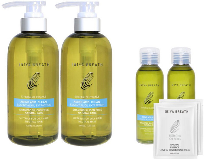 IRIYA伊麗雅植萃豐盈育髮洗髮精(買大送小加贈護髮試用包), 2件, 二入, 500ml