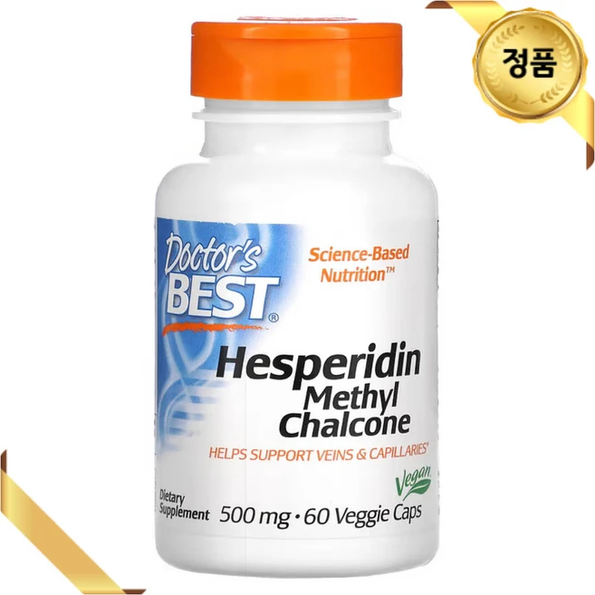 닥터스베스트 Doctor's best 헤스페리딘 Hesperidin 메틸 칼콘 500mg 60베지캡슐 찰콘 메칠 철콘 플라보논 배당체 감귤류 플라보노이드, 1개, 60정 - 쿠팡