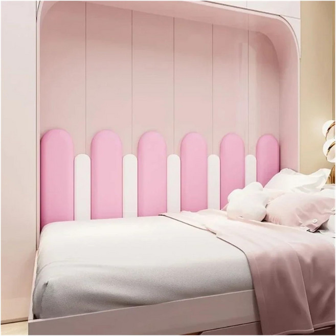 방충돌 벽보호 스티커 자착식 방수 가구 벽 접촉부 아기방 현관 방호용, 2개, 분홍색