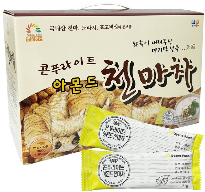 오양식품 콘푸라이트 아몬드 천마차, 21g, 90개입, 1개