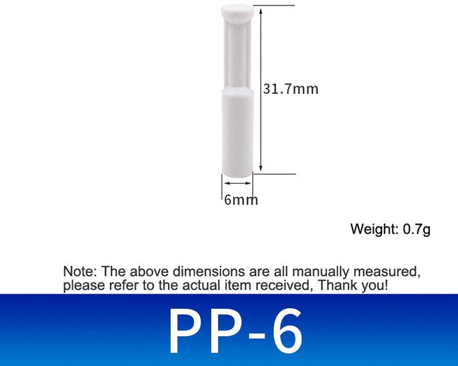 10 Pcs 공압 커넥터 플러그 플라스틱 10mm 에어 16MM 6mm PPF 파이프 12mm 씰링 호스 14mm 8mm PP 4mm, 1PCS, White PP6