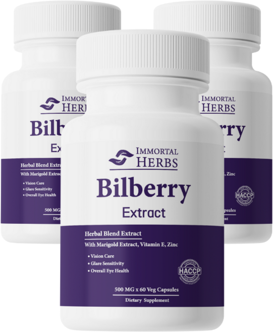 Immortal Herbs 뉴질랜드 프리미엄 루테인 + 제아잔틴 빌베리 추출물 캡슐 눈 1000 mg 건강, 3개, 60정