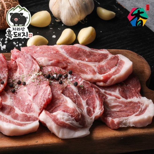 [냉장] 지리산흑돼지 목살(구이용) 500g(1팩), 없음