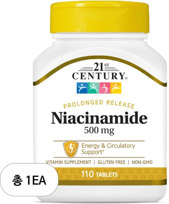 21세기센트리 프럴롱드 릴리스 나이아신아마이드 500mg 타블렛, 1개, 110정 - 쿠팡