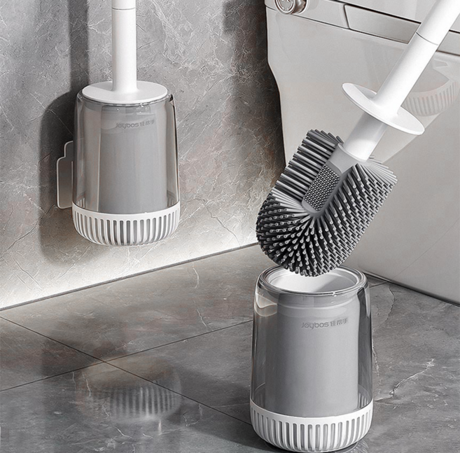 조이보스 틈새 청소 실리콘 변기청소솔 수납 가능 냄새차단, 1개, 화이트