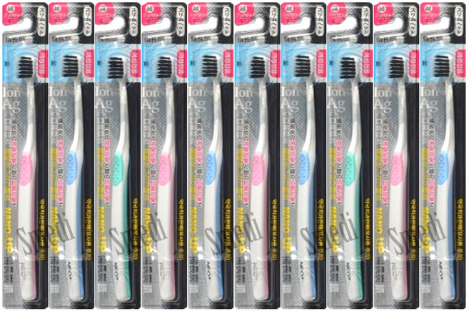 나노업 숯은칫솔 비장탄모 작은헤드 소형헤드 일본수출영 여성전용칫솔, 1개입, 10개