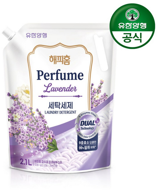 해피홈 파워겔 프레쉬부스터 라벤더향 액상세제 리필, 2.1L, 4개