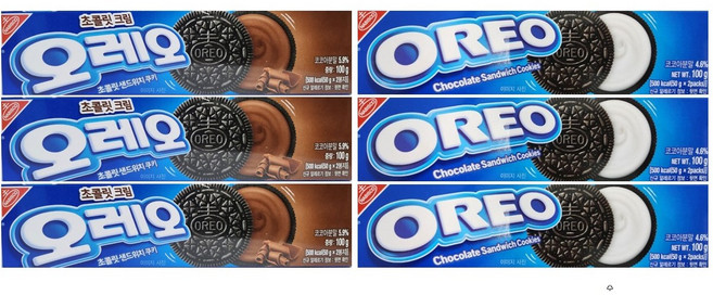 오레오 화이트 + 오레오 초코크림 총, 6개, 100g