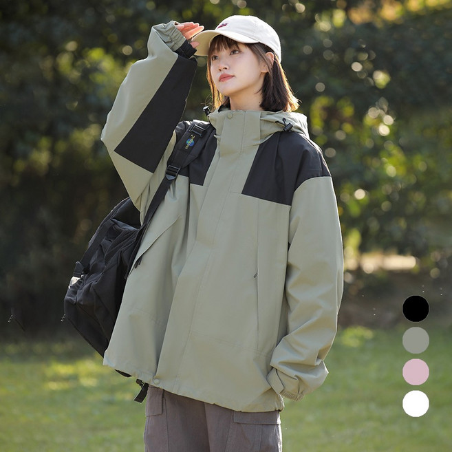 엘쏘 커플 캐주얼 윈드 스토퍼 후드 바람막이 점퍼