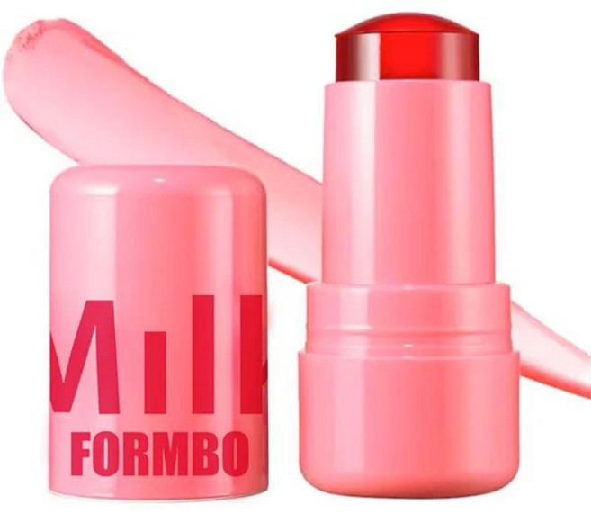 립글로스 밀크 메이크업 쿨링 워터 젤리 틴트 하이드레이팅 시어 립 치크 스테인 탄력 있는 텍스처 립스틱 화장품 3 인 1, [02] 2, 1개