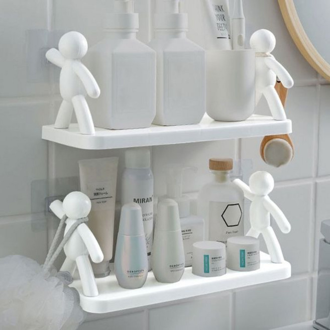 크림 화이트 화장실 코너 삼각 선반 무타공 욕실 수납 정리 선반, 2단 크림 화이트*26cm, 1개