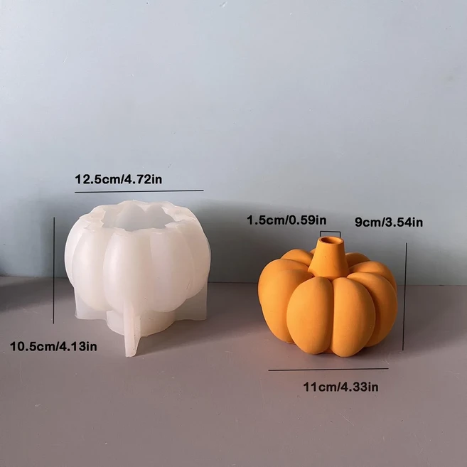 새로운 호박 꽃병 실리콘 금형 할로윈 장식 석고 시멘트 홈, 01 Vase Mold, 1개