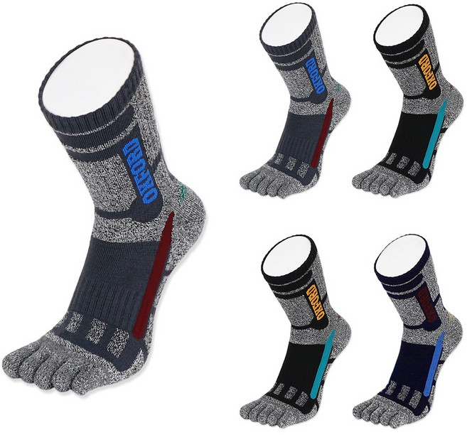 옥스포드 남성용 쿠션 스포츠 장목 발가락 양말 5켤레