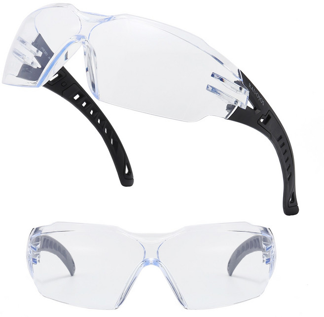 RAUOJOS 보안경 작업 보안경 김서림방지 방수의 고글 스포츠 고글 ROS-SG247, 1개, 검은색