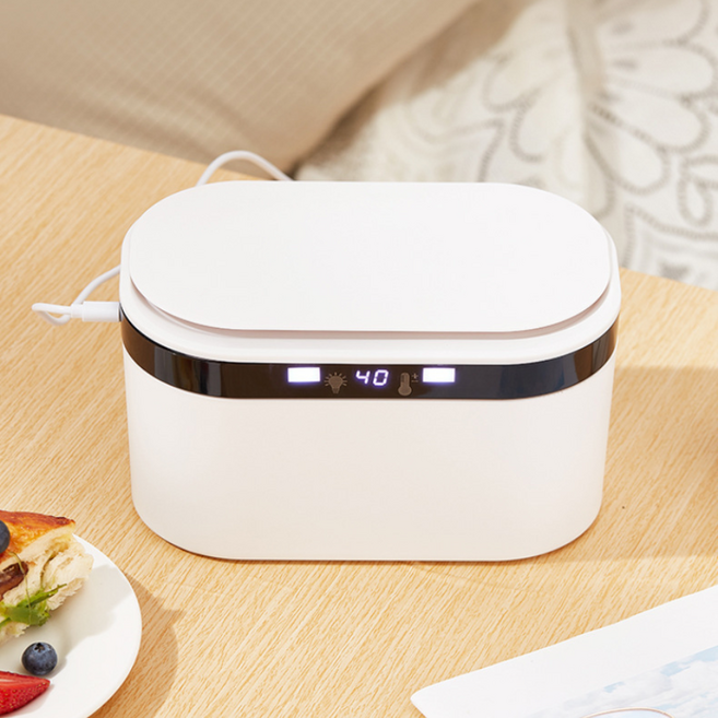 보온 물티슈 케이스 다용도 물티슈워머 보온기 온도조절 원터치 휴대용 USB충전 차량용, 흰색, 1개