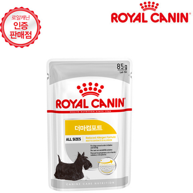 로얄캐닌 독 미니 더마컴포트 파우치 85g, 1개, 본상품선택