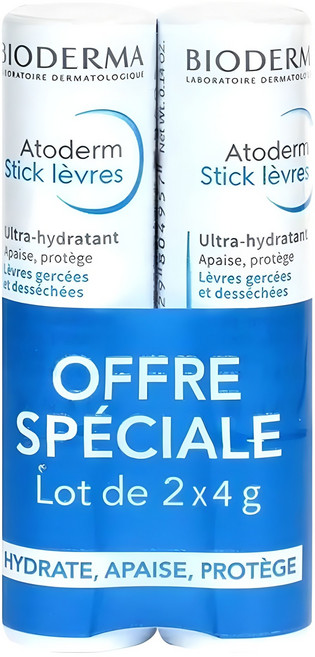 바이오더마 아토덤 스틱 레브르 립밤 2개입, 무향, 8g, 1개