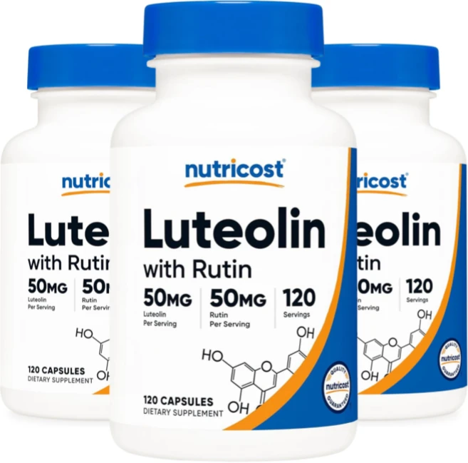 뉴트리코스트 루테올린 50mg + 루틴 50mg 캡슐 120정 3병, 3개 - 쿠팡
