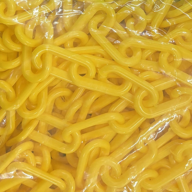 플라스틱 체인 8mm 10m + 연결고리 4p 세트 주차금지 출입금지 차단, 노랑세트, 1개