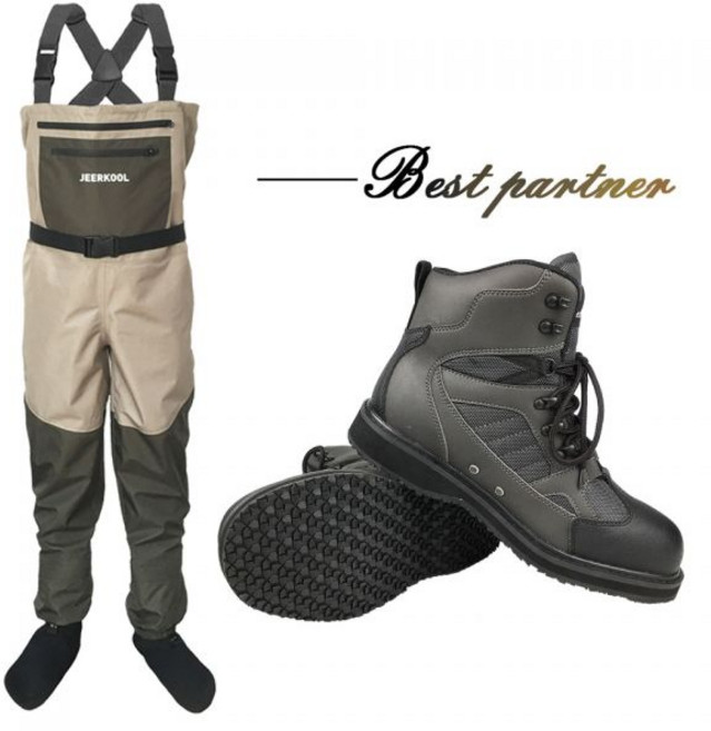 플라이 낚시 방수 신발 고무 밑창 바지 야외 사냥 작업복 부츠 록 아쿠아 업스트림 EL, 바지 m 신발 41