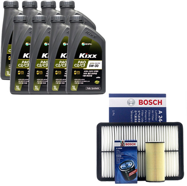 올뉴스포티지QL 2.0 디젤 엔진오일 킥스 파오 5W30 8리터 보쉬 오일필터 에어필터, 1개