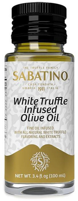Sabatino Tartufi 화이트 트러플 주입 올리브 오일 - 천연 성분 화이트 트러플 비건 채식주의자 코셔 GMO 프리 프로젝트 인증 96.4g(3.4온스), 1개