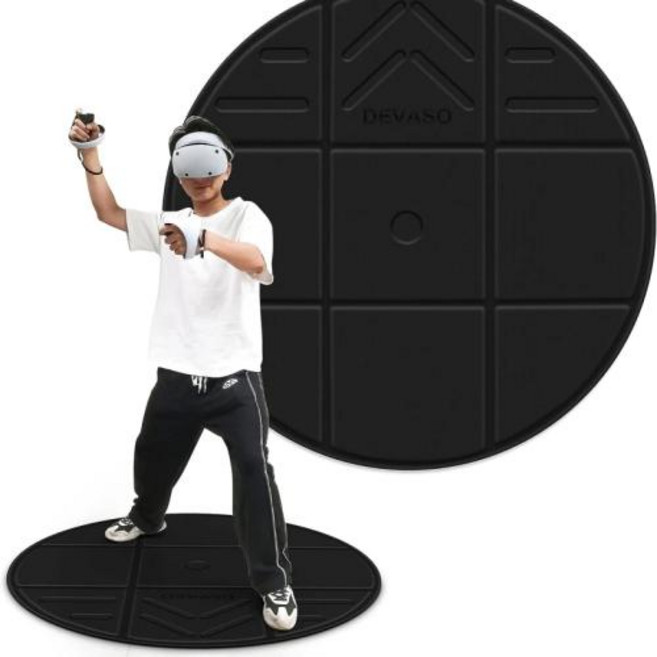 가상 현실용 접이식 VR 매트 라운드 플로어 매트 프리미엄 게임 액세서리 메타 퀘스트 3 오큘러스 퀘스트 2 PSVR2 피코 4/4 프로용, Black