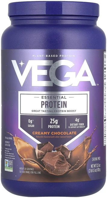 Vega 필수 식물성 단백질 크리미 초콜릿 920g(2lb 0.5oz) - 쿠팡