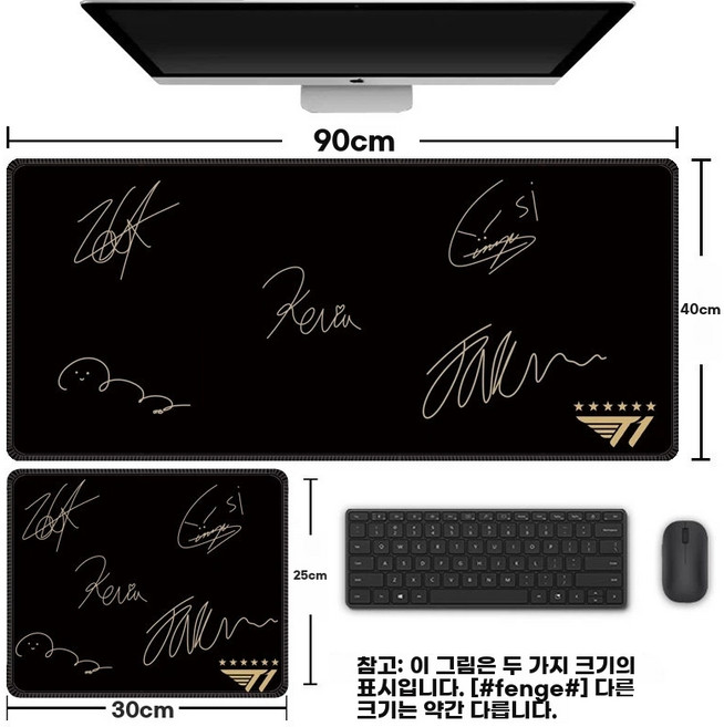 마우스패드 장패드 T1 패드 마우스 LCK 시그니처 300x250mm, F. 4413