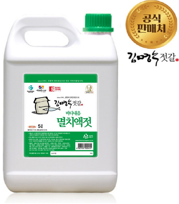 김명수젓갈 바다내음 멸치액젓, 1개, 5L