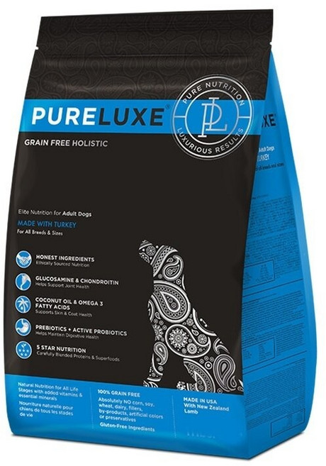 PURELUXER 純華 22LB 無穀 狗乾糧 狗主食 狗飼料, 1個, 火雞成犬,宅配限20Kg(過重運費另計)