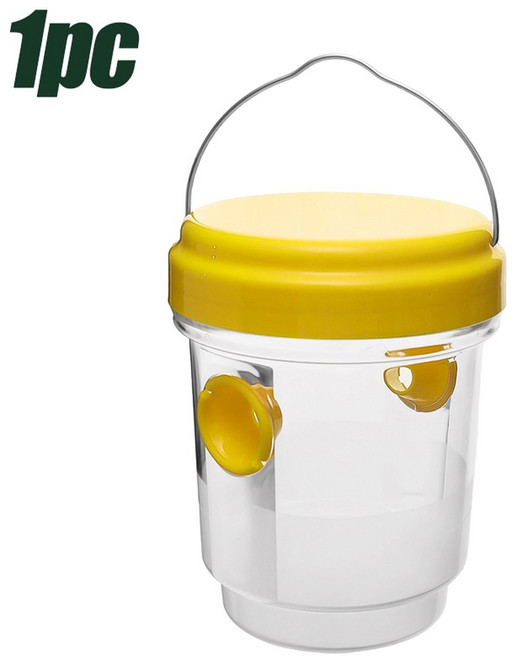 3PCS 말벌 트랩 파리 방제 곤충 방수 도구 효과적인 정원 해충 야외, yellow 1pc