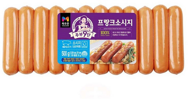 [목우촌] 주부9단 프랑크 소시지, 500g, 2개