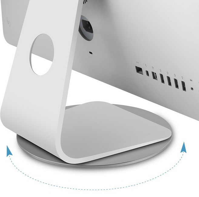 온거 360도 회전 알루미늄 다용도 맥북 노트북 TV 모니터 회전판 스탠드 거치대 휴대폰 태블릿 아이맥 독서대 미끄럼방지, 실버