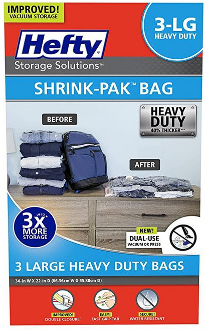 Hefty Shrink-PAK 대형 헤비 듀티 백 3개
