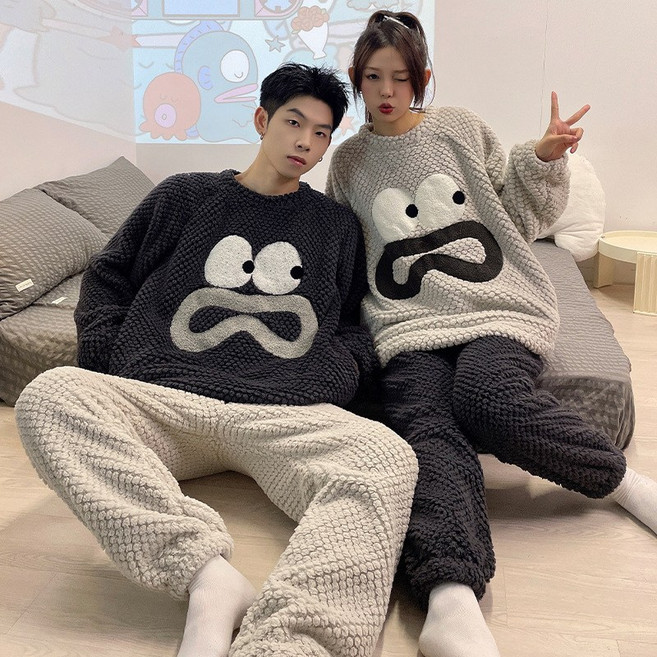 스타일닥터 추동 커플잠옷 캐릭터잠옷세트 산호털 파자마 기모 겨울 플란넬 잠옷세트