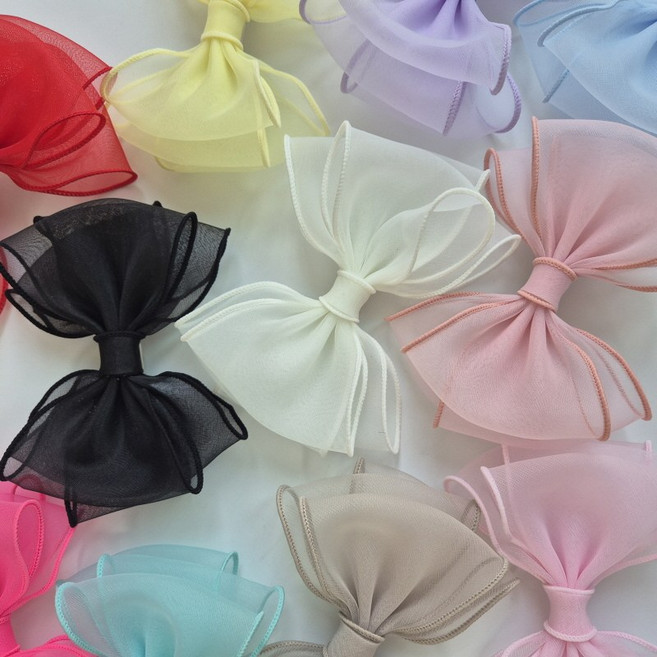 여아 쉬폰 빅 리본 핀 여성 헤어 머리 삔 공주 발레