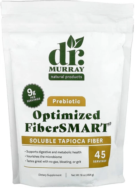 Dr. Murray's Prebiotic Optimized FiberSMART® 수용성 타피오카 섬유소 454g(16oz) DMY-35338, 1개, 454g, 1개 - 쿠팡
