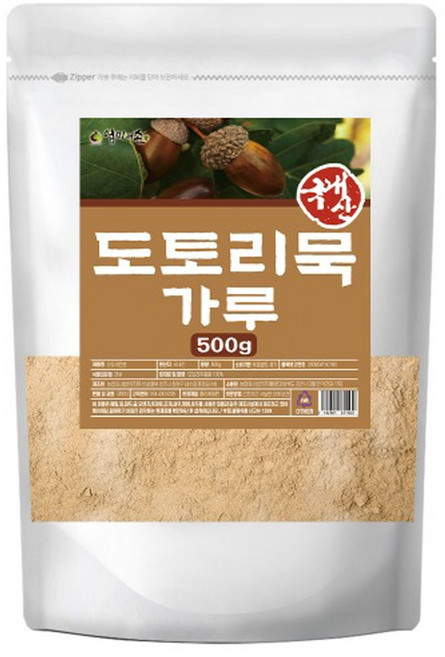 국산 도토리묵 100% 가루 분말/묵만들기/도토리전분, 500g, 2개